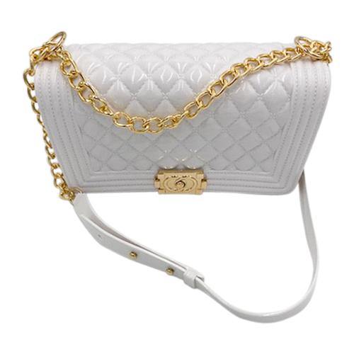 Cloudy- White Gold Chain Purse | Trinity Deluxe | Distinctive Designs, Trendy Fashion, Quality Cosmetics & Affordable Prices